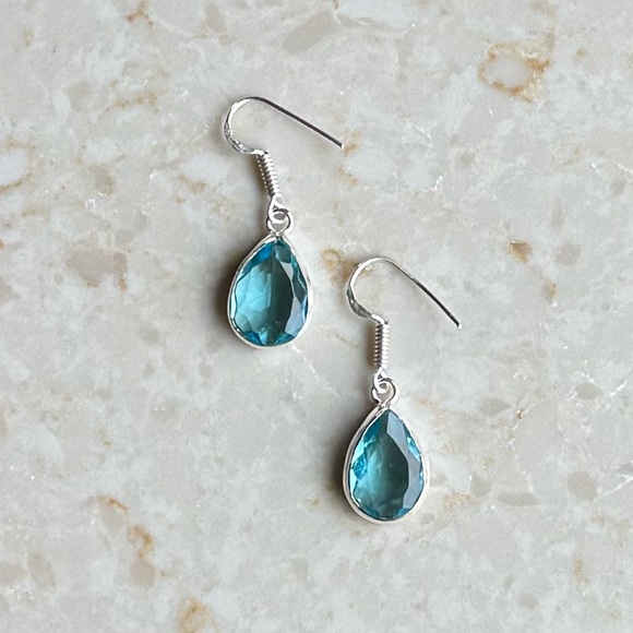 NWOT Sundance Clear Waters Earrings Swiss Blue Topaz Sterling Silver